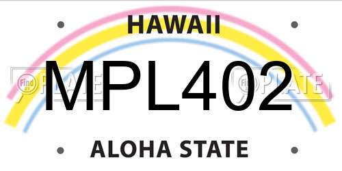 MPL402 Hawaii License Plate