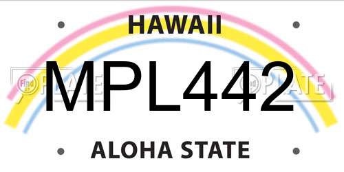 MPL442 Hawaii License Plate
