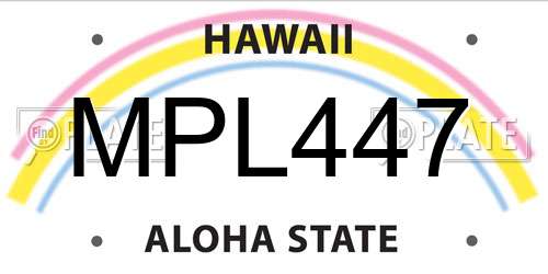 MPL447 Hawaii License Plate