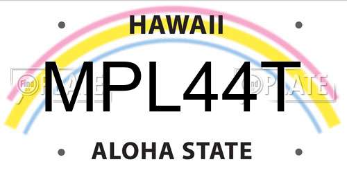 MPL44T Hawaii License Plate