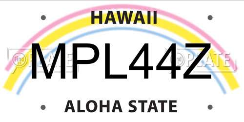 MPL44Z Hawaii License Plate