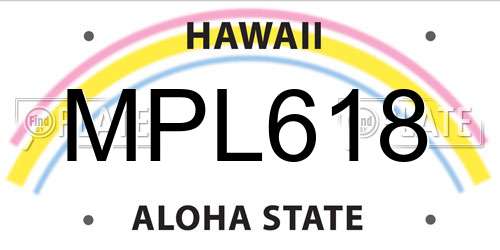 MPL618 Hawaii License Plate