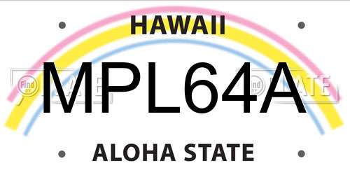 MPL64A Hawaii License Plate