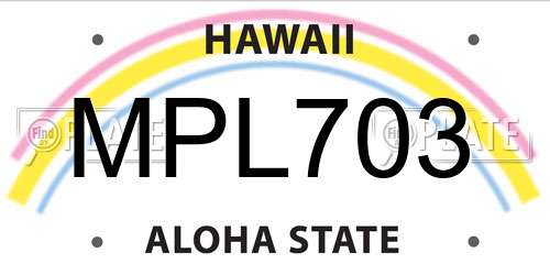 MPL703 Hawaii License Plate