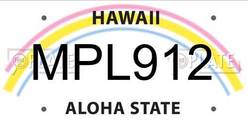MPL912 Hawaii License Plate