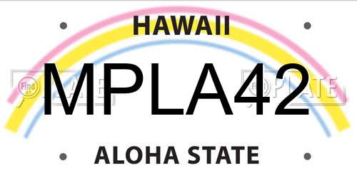 MPLA42 Hawaii License Plate
