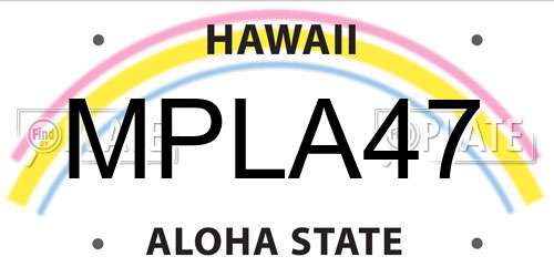 MPLA47 Hawaii License Plate