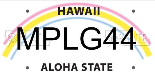 MPLG44 Hawaii License Plate