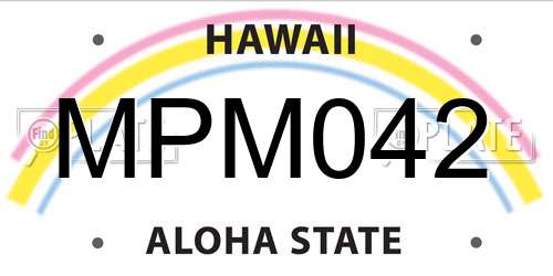 MPM042 Hawaii License Plate