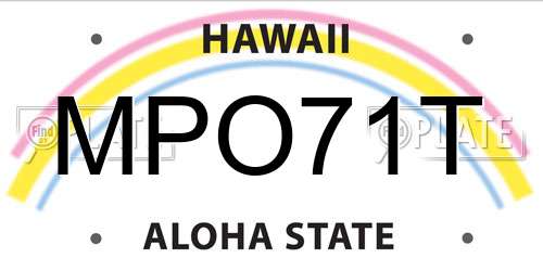 MPO71T Hawaii License Plate