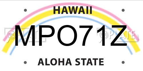 MPO71Z Hawaii License Plate