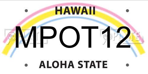 MPOT12 Hawaii License Plate