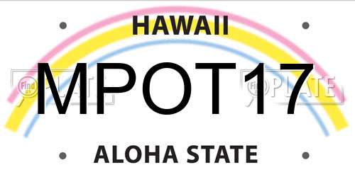 MPOT17 Hawaii License Plate