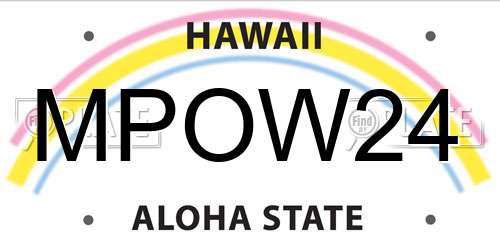 MPOW24 Hawaii License Plate