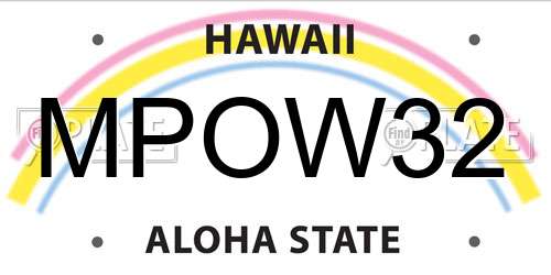 MPOW32 Hawaii License Plate