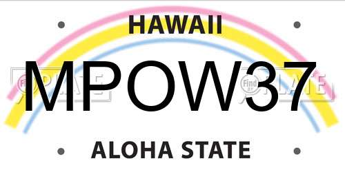 MPOW37 Hawaii License Plate