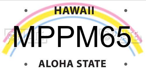 MPPM65 Hawaii License Plate