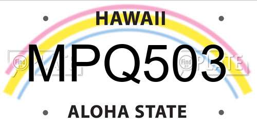 MPQ503 Hawaii License Plate