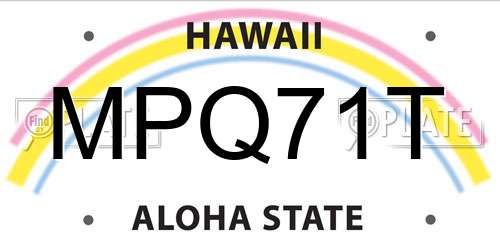 MPQ71T Hawaii License Plate