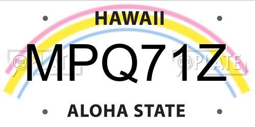 MPQ71Z Hawaii License Plate