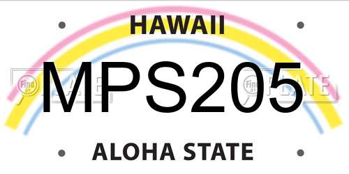MPS205 Hawaii License Plate