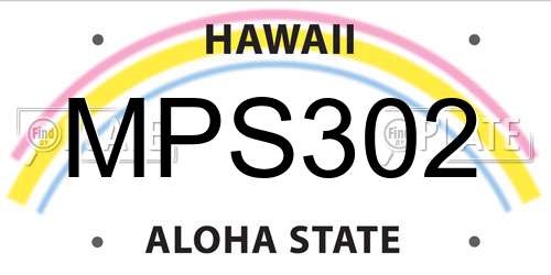 MPS302 Hawaii License Plate