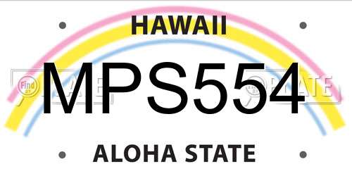 MPS554 Hawaii License Plate