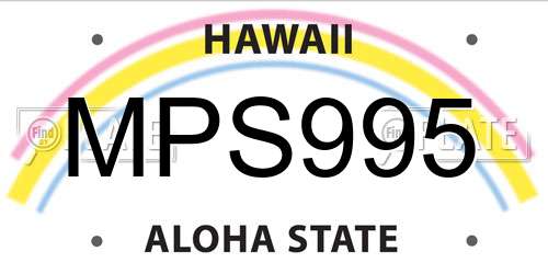MPS995 Hawaii License Plate
