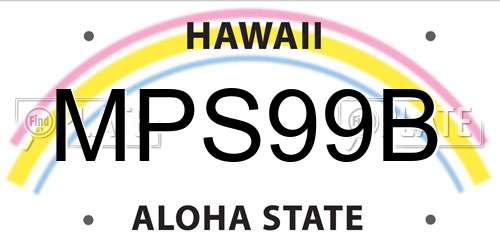 MPS99B Hawaii License Plate