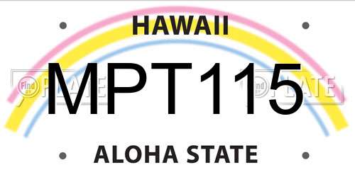 MPT115 Hawaii License Plate