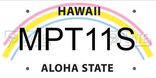 MPT11S Hawaii License Plate