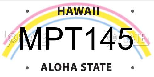 MPT145 Hawaii License Plate