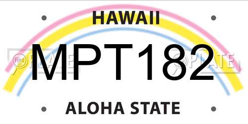 MPT182 Hawaii License Plate