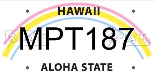 MPT187 Hawaii License Plate