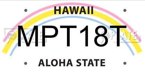 MPT18T Hawaii License Plate