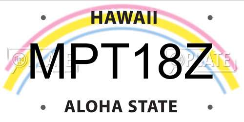 MPT18Z Hawaii License Plate