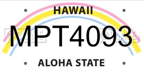 MPT4093 Hawaii License Plate