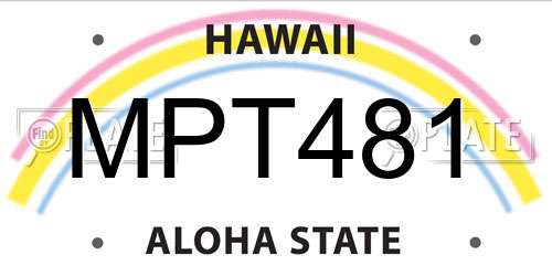 MPT481 Hawaii License Plate