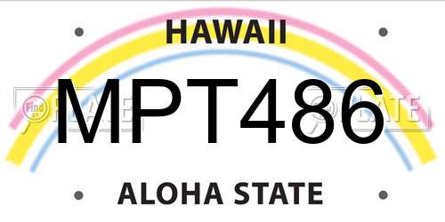 MPT486 Hawaii License Plate