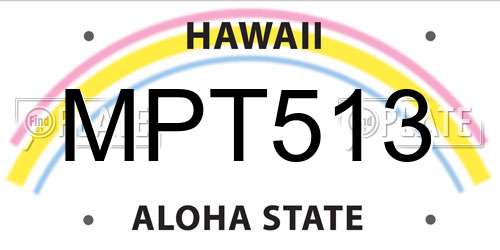 MPT513 Hawaii License Plate