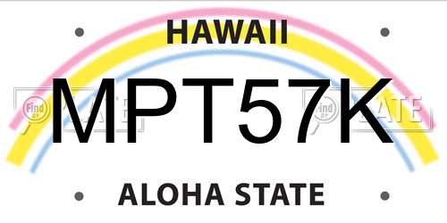 MPT57K Hawaii License Plate