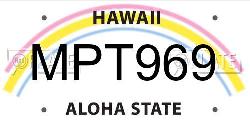 MPT969 Hawaii License Plate