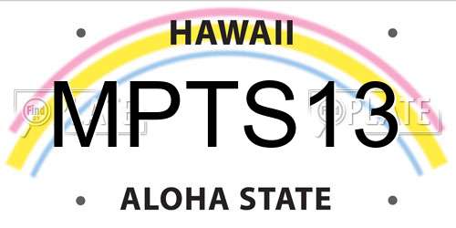 MPTS13 Hawaii License Plate