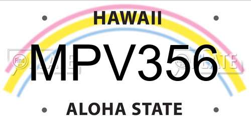 MPV356 Hawaii License Plate