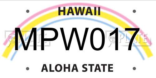 MPW017 Hawaii License Plate