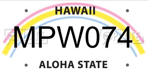 MPW074 Hawaii License Plate