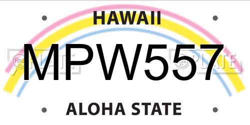 MPW557 Hawaii License Plate