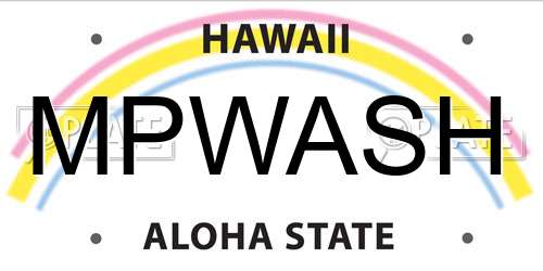 MPWASH Hawaii License Plate