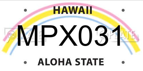 MPX031 Hawaii License Plate