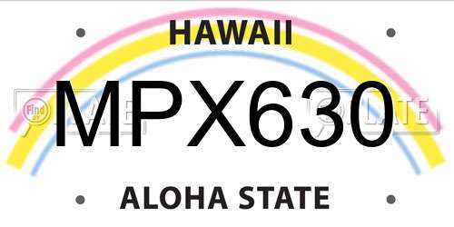MPX630 Hawaii License Plate